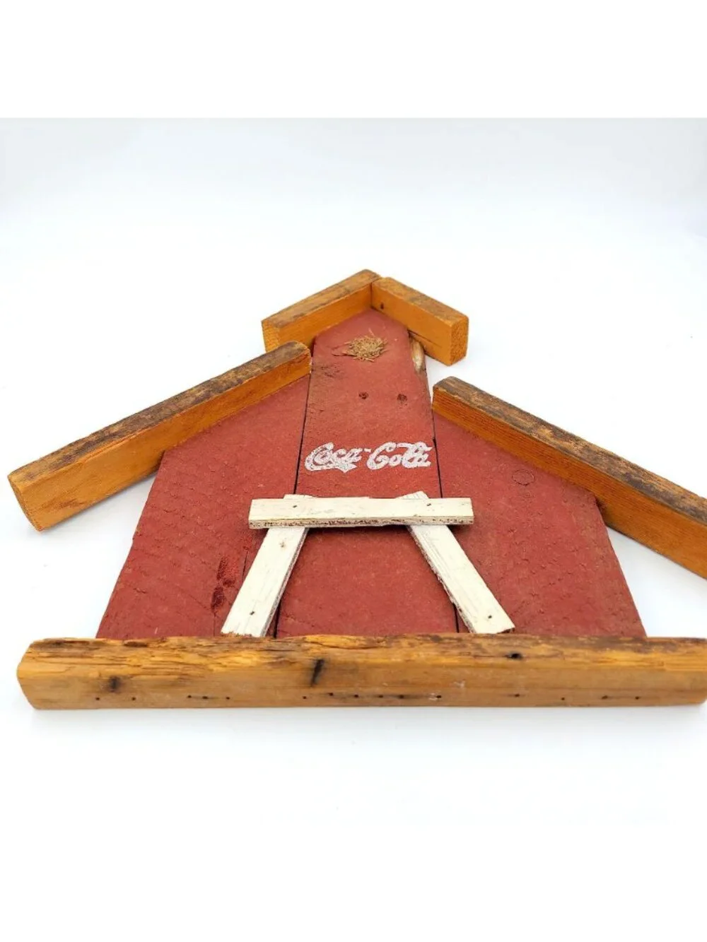 Coca Cola Barnwood Wall Art Birdhouse Barn Decor Reclaimed Farmcore Red Country